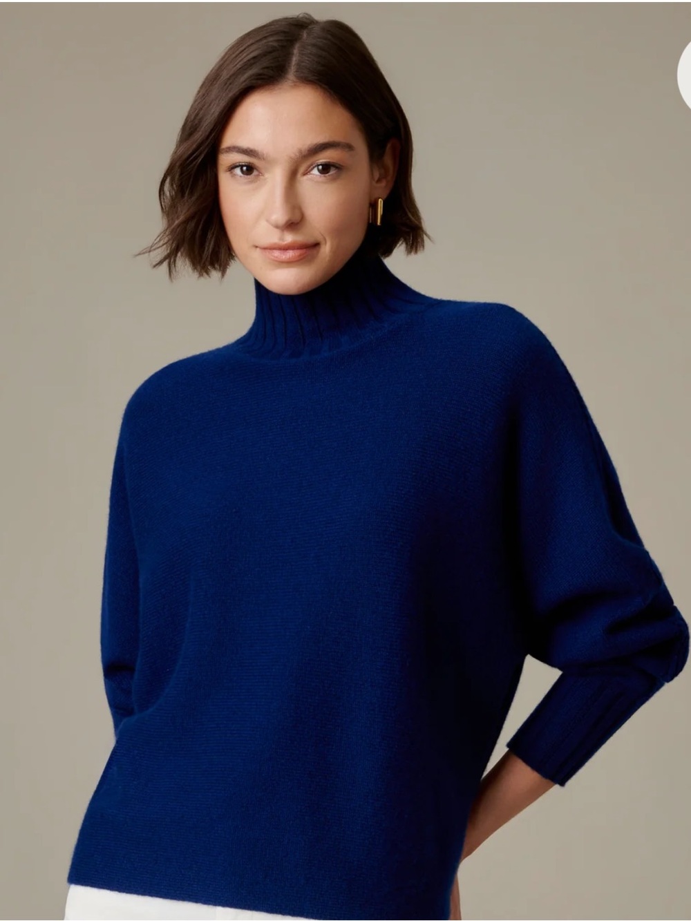 J.McLaughlin 100% cashmere turtleneck sweater navy blue size medium